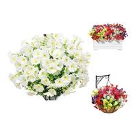 24 Bundles Fake Silk Colorful Morning Glory, Multiple Colors Artificial Flowers for Outdoors Summer Decoration, UV Resistant Fale Flowers for Garden Porch Patio Yard Balcony Home Decor (1pc-a)