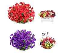 24 Bundles Fake Silk Colorful Morning Glory, Multiple Colors Artificial Flowers for Outdoors Summer Decoration, UV Resistant Fale Flowers for Garden Porch Patio Yard Balcony Home Decor (2pc-h)