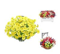 24 Bundles Fake Silk Colorful Morning Glory, Multiple Colors Artificial Flowers for Outdoors Summer Decoration, UV Resistant Fale Flowers for Garden Porch Patio Yard Balcony Home Decor (1pc-b)