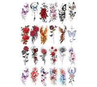 24 Butterfly Temporary Tattoos For Hands And Feet (Colorful Temporary Tattoos)
