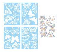 24 Butterfly Window Stickers, 8 Colorful Butterfly Window Stickers, Anti-Collision Window Stickers, Glass Decorative Stickers, Laser Prism Window Stickers, Light-Catching Window Stickers