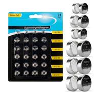 24 Button Cell Batteries - AG1, AG3, AG4, AG10, AG12, AG13 - CE & RoHS Certified - Long-Lasting & Reliable Power for Watches, Toys, Remotes, Thermometers & More - Not Rechargeable