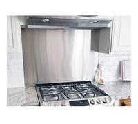 24" by 30" 304 Stainless Steel Backsplash Range Hood Wall Shield SP3604, Ultra Flat and Flushed Metal Panel Splatter Guard for Stove, 4 Holes and Screws Included