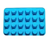 24 Cavity Round Silicone Baking Model, Mini Tart Pan for Peanut Butter Cup, Cake, Mousse, Pastry, Jelly, Bread, Chocolate Candy, Blue, 13.2 x 8.9 x 1.1 in, 33.5 x 22.7 x 2.7 cm
