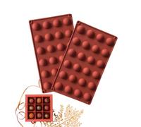 24-Cavity Semi-Sphere Silicone Mould, 2 Pack Dome Mold for Chocolate | Non-Stick Reusable Hemisphere Silicone Bakeware for Chocolate, Jelly, Dome Mousse, Candy & Ice Cubes