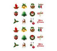 24 Christmas Traditional Santa festive childrens kids party decorations Style edible Iced Icing CupCake Toppers