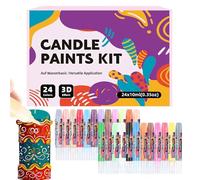 24-Color Candle Painting Crayons, 3D Acrylic Wax Sticks for Candles & Fabrics, Smooth Application, Fade-Resistant, for Christmas Candle Making, Birthday Party Decor, Craft Workshops
