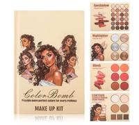 24-Color Eyeshadow Palette, 4-Layer Book-Style Makeup Palette with 43 Pro Shades, Eyeshadow Palettes Makeup Blush Highlighter All In One Matte&Glitter Eyeshadows, Multi-functional Beauty Makeup (B)