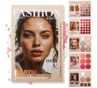 24-Color Eyeshadow Palette - 5-Layer Book-Style Makeup Palette with 67 Pro Shades, All In One Eyeshadow Blush Contour Highlighter, Multi-functional Beauty Makeup Book, Gift-ready(Cherry Smoke-5 Layer)
