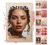24-Color Eyeshadow Palette - 5-Layer Book-Style Makeup Palette with 67 Pro Shades, All In One Eyeshadow Blush Contour Highlighter, Multi-functional Beauty Makeup Book (Cherry Smoke)