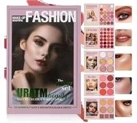24-Color Eyeshadow Palette,5-Layer Book-Style Makeup Palette with 67 Pro Shades,Multi-functional Beauty Makeup Book, All In One Eyeshadow Blush Contour Highlighter (Rose Bloom-5 Layer)