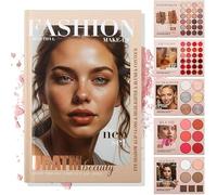 24-Color Eyeshadow Palette,5-Layer Book-Style Makeup Palette with 67 Pro Shades,Multi-functional Beauty Makeup Book, All In One Eyeshadow Blush Contour Highlighter (Cherry Smoke-5 Layer)