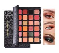24-Color Leopard Matte & Glitter Eyeshadow Palette - High Pigment and Long-Lasting Eyeshadow Palette, Easy Blending, Colourful Eyes Makeup Palette for Women Natural Bold Makeup