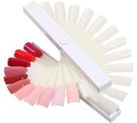 24-color Rotating Nail Polish Gel Color Card with Spiral Display Stand Fan-shaped False Nail Practice Board Art Polish Display for DIY Design and Salon Use, Durable you can use it with confidence, ...