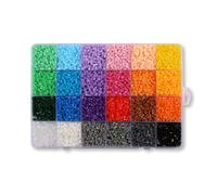 24 Colors 10000Pcs Mini Fuse Beads 2.6mm Stress Relief Pixel Art Crafts 3D DIY Holiday Decor Melting Beads Universal Creative Handmade Supplies (1-24 Colors)