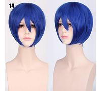 24 Colors 30cm Bobo Short Hair Red Silver Gray Light Golden Yellow Green Pink Purple Orange White Universal Cosplay Wig Bangs K047-14