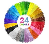 24 Colors 3D Pen PLA Filament Refills, 1.75mm Premium Filament for 3D Printer/3D Pen, Each Color 10 Feet, Total 240 feet, with 2 Finger Caps by SONGTIY