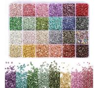 24 Colors Crushed Glass for Crafts, Crushed Glass Glitter for Resin Art Broken Glass Pieces for Crafts Resin Accessories Resin Fillers
