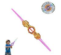 24 Colors Light Up Sword Toy,Retractable 2 in 1 Dueling Swords RGB Double-Blade with Dynamic Sound Effects & Fingertip Rotation,Light Swords New Year Christmas Birthday Gifts for All Ages (Yellow)