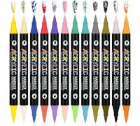 24 Colors Nail Art Pens - 12Pcs Doul-end 3D Nail Polish Pens Set, Quick-Drying Nail Graffiti Pen for Women Girls Home Salon, Nail Art Marker for Point Dotting Liner Drawing Painting