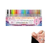24 Colors Nail Art Pens with Eraser Pen - Acrylic Paint Nail Polish Markers 0.5mm Ultra Fine Tip for DIY Design, Quick Dry Waterproof Dotting Graffiti Drawing Liner Pens for Beginners Salon (Set3)