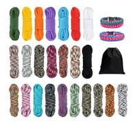 24 Colors Paracord Bracelet Rope 10 Feet 4mm Paracord 550 Parachute Cord 7 Strands Nylon Rope Outdoor Survival Rope Tactical Cord for Lanyards, Keychain, Dog Collar, Carabiner Climbing, DIY Crafting