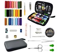 24 Colors Thread Portable Sewing Kit, Sewing Accessories Supplies Daily Tools Set, Needles Scissors Pin Tape Measure Button Threader Tweezers Nail Clipper Ear Spoon Seam Ripper fo Craft Home Travel