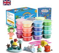 Air Dry Clay, 24 Colors Ultra Light Modeling Clay, iFergoo Magic Clay DIY Creative Modeling Dough with Project Booklet