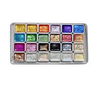 24 Colors Watercolor Set - 5.5×2.4×0.2 inch Pearl Paint Pandes Sparkle Effect Kit Art Supplies for Professionals Beginners Students Portable Design Vibrant Colors