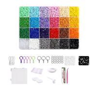24 Colour Fuse Beads Set with Accessories, Perler Beads Hama Beads