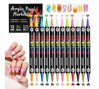 24 Colours Nail Polish Pen Set, 0.5 mm 3D Nail Art Marker, Nail Tip Nail Art Pen, DIY Nail Polish Pens for Nails, Nail Art Accessories, Quick Drying Formula, Nail Polish Pen for Liner, Beauty and