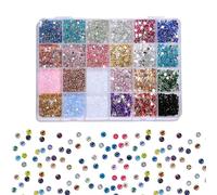 24 Colours Rhinestones Bedazzling Kit,3-4mm Bedazzling Gems, Flat Back Resin Crystal AB Jelly Nail Rhinestones for Craft Nails Art Clothes