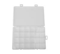 24-Compartment Transparent Plastic Storage Box for Jewelry Pills Small Accessories - 19 X 13 X 2.2 Centimeters Organizing Holder with Fixed Grids Home Travel Operation
