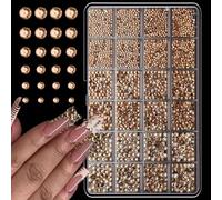 24 Compartments Colorful Resin Nails Diamonds with Various Styles for Home Salon and Party Use Mixed Shape Nails Beads for Manicure