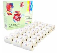 24 Compatible Rolls 100mm x 150mm White Direct Thermal Labels for Zebra GK420d GK420t GC420d GX420d GX420t GC420t GX430t GT800 LP2844 TLP 2844 Citizen CL-S521 CL-S621 CL-S631 (500 Labels per Roll)