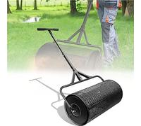24" Compost Spreader with Metal Grid & T Handle Lightweight Seed and Fertilizer Spreader for Planting Durable Drum Design Ideal for Gardens and Lawns