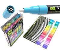 24 Confetti Colors Acrylic Paint Pens Markers Set 0.7mm Extra Fine Tip, Rock Painting, Glass, Mugs, Wood, Metal, Canvas, Ceramics, DIY Projects, Illustration. Non Toxic, Waterbased, Quick Drying
