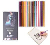 24 Count Colored Pencils Set, Smooth Blendable Break Drawing Tools, Vibrant Pre Art Supplies for Kids Youth Adults School Crafts Sketching Drafting Classroom Home Studio, 7.09x3.62x0.63 Inches