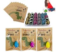 24 Count Hatching Dino Eggs - Growing Water & Girls | Expanding Dinosaur Figures, Science Party Favors, Novelty Valentine’s Day for Children Over 3 Years Old