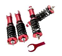 24 Damper Adjustable Coilovers Compatible With Honda Civic/CRX 1988-1991 EE EF EC Shock Spring Strut Compatible With Honda Civic 1992-1995 EJ(Red)