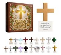 24 Day Acrylic Crosses Ornament Set with Inspirational Prayers to Enriching Christmas Tradition and Spiritual Concentration Daily Scripture Christmas Calendars