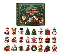 24-Day Christmas Advent Calendar, Mini Brick Advent Calendar 2026，3D | Unique Buildable Mini Builds, Hanging Loops Included, Christmas Tree & Garland Display, Holiday Countdown Gift for Adults