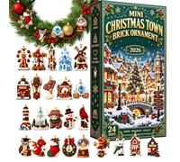 24 Day Christmas Countdown Calendar, 2D Acrylic Building Block Pendants | Festive Hanging Ornaments With Hanging Loops, 22x30cm Tabletop And Fireplace Seasonal Decor Set For Tree Wreath Mantel Holida