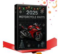 24-Day Christmas Countdown Calendar With 2D Flat Motorcycle Parts And Tools Decoration,26x18x3cm Motorcycle Accessories Countdown Calendar 2025,For Men, Riders, And Motorcycles Enthusiasts