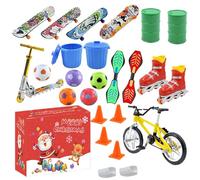 24-Day Christmas Countdown Toy Calendar | Interactive fidget gadget featuring finger skateboard toys; perfect for adults, teens, kids, friends, and classmates to celebrate the holiday
