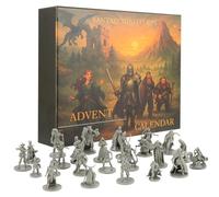 24-Day Fantasy Tabletop Advent Calendar - 24 Unpainted 28-32mm RPG Miniatures - PVC Figures for Roleplaying, Skirmish & Board Games - Holiday Gift for Game Masters & Painters