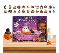 24 Day Ghost advent-calendar 2025-2d Acrylic Ghost Bubble Bath Ornament advent-calendar, Spooky Gh-ost Reading Book Decor For Halloween Lovers, Bookworms & Holiday Collectors