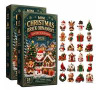 24-Day Mini Christmas Brick Ornament Advent PVC Calendar,24 3D Unique | Brick Christmas Countdown Calendar,24 Days of Building Set with Hanging Loops,for Xmas Trees,Garlands,Mantels FestiveDisplays