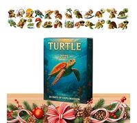 24 Day Turtle - 2025 Animal Acrylic Pendant Countdown Timer Novelty Christmas Decoration for Living Room Entryway Door Table Window Cave
