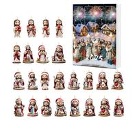 24 Days 2025 Decompensation with Relief Jesus Ornament Countdown - Cute Christmas Charm for Collectors Adults Party Indoor Outdoor Tree